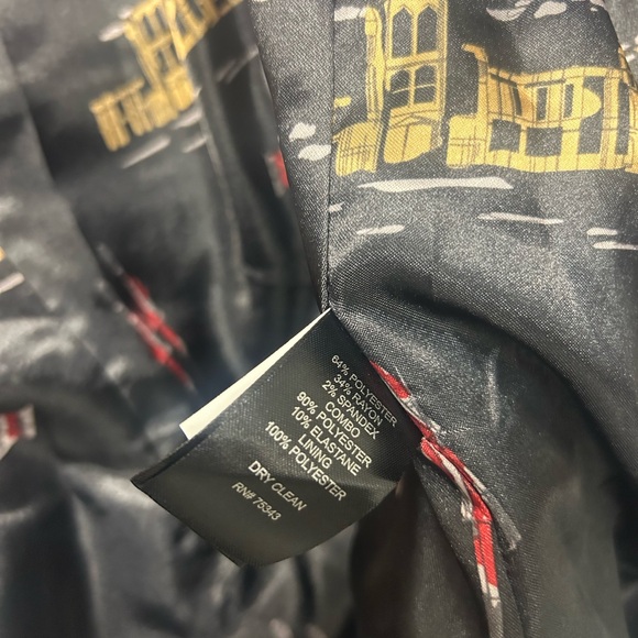 British Khaki Gray Plaid Elbow Patch Blazer Jacket Women's M - Picture 7 of 7